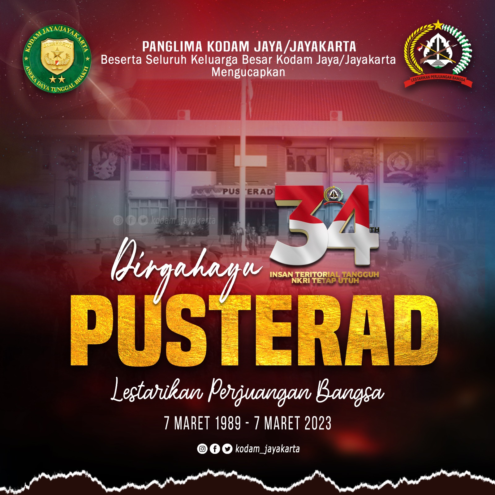 Dirgahayu ke-34 Tahun PUSTERAD
