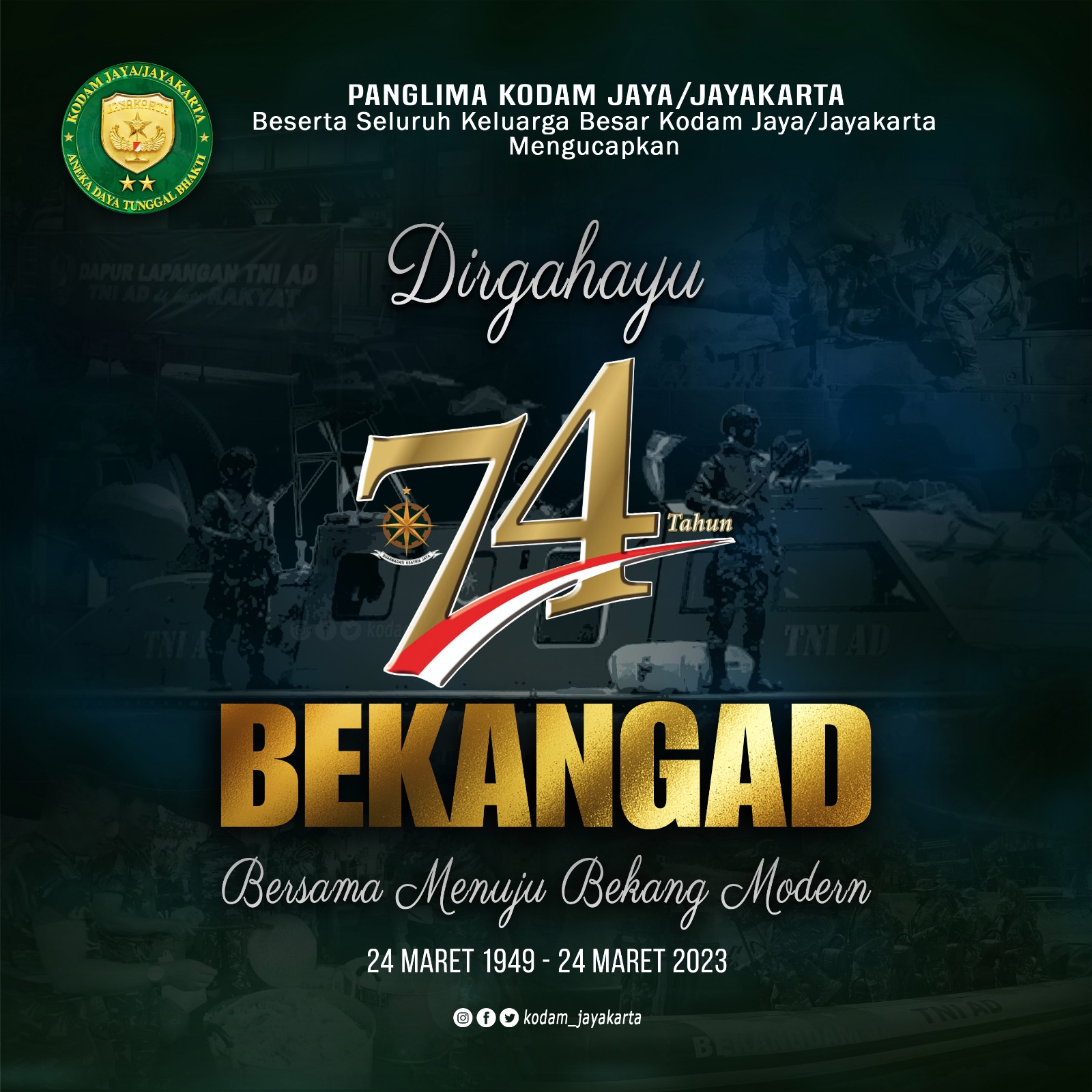 Dirgahayu Pusbekang Angkatan Darat Ke 74 Tahun