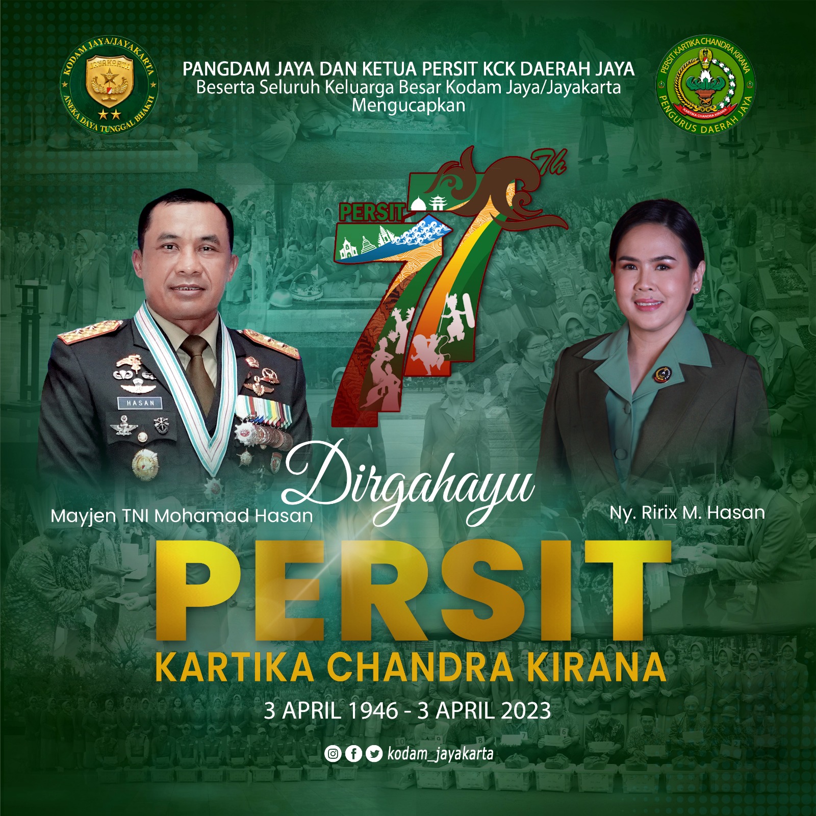 Dirgahayu ke - 77 Tahun Persit Kartika Chandra Kirana