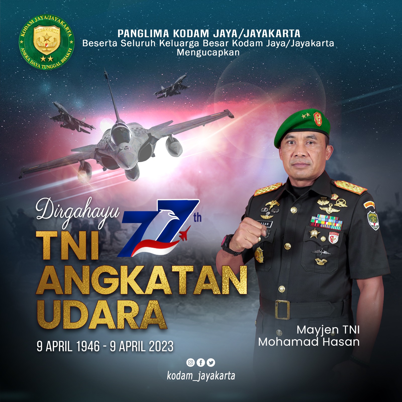 Dirgahayu TNI Angkatan Udara Ke 77 Tahun