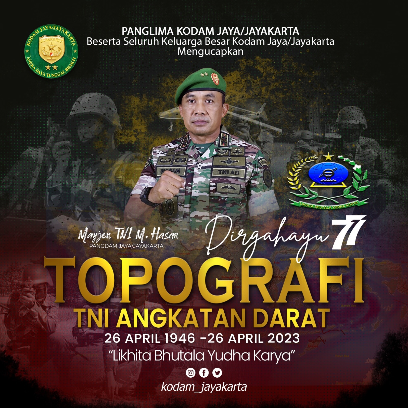 Dirgahayu ke-77 Topografi TNI Angkatan Darat