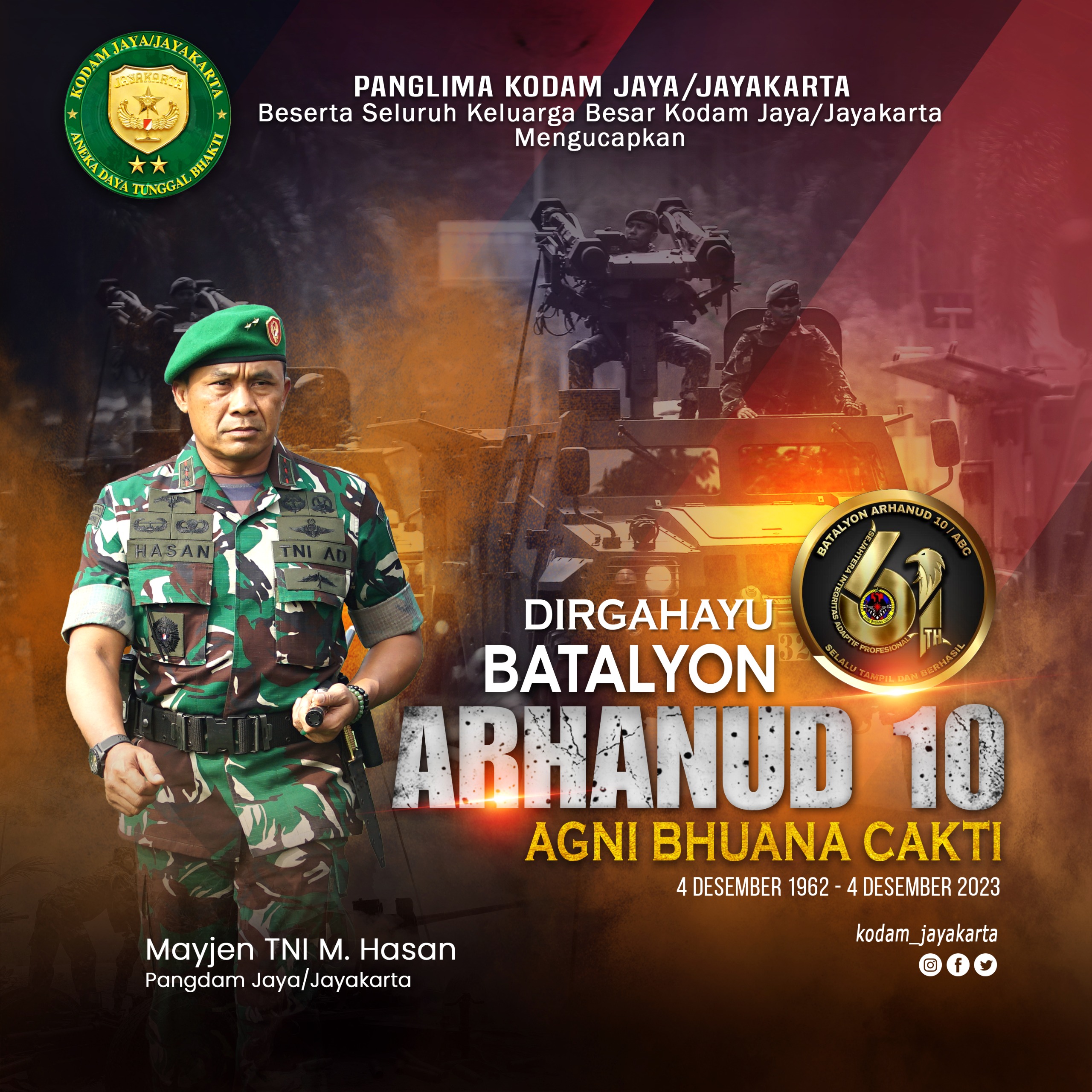 Dirgahayu Batalyon Arhanud 10/Agni Bhuana Cakti