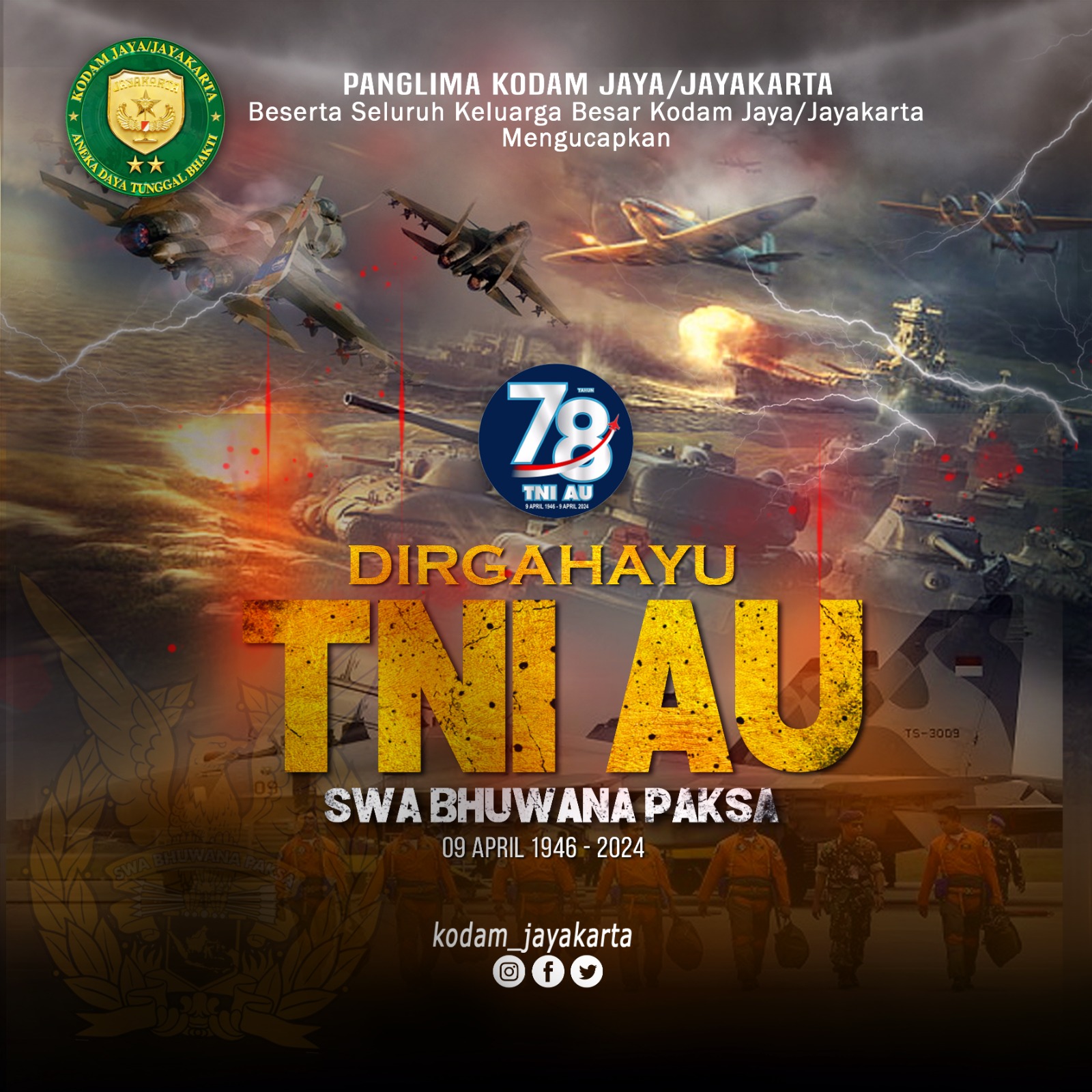 Dirgahayu TNI Angkatan Udara Ke 78 Tahun