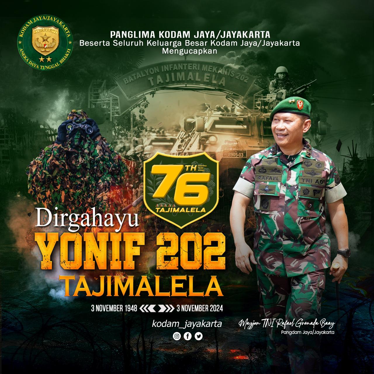 Dirgahayu Yonif 202/Tajimalela