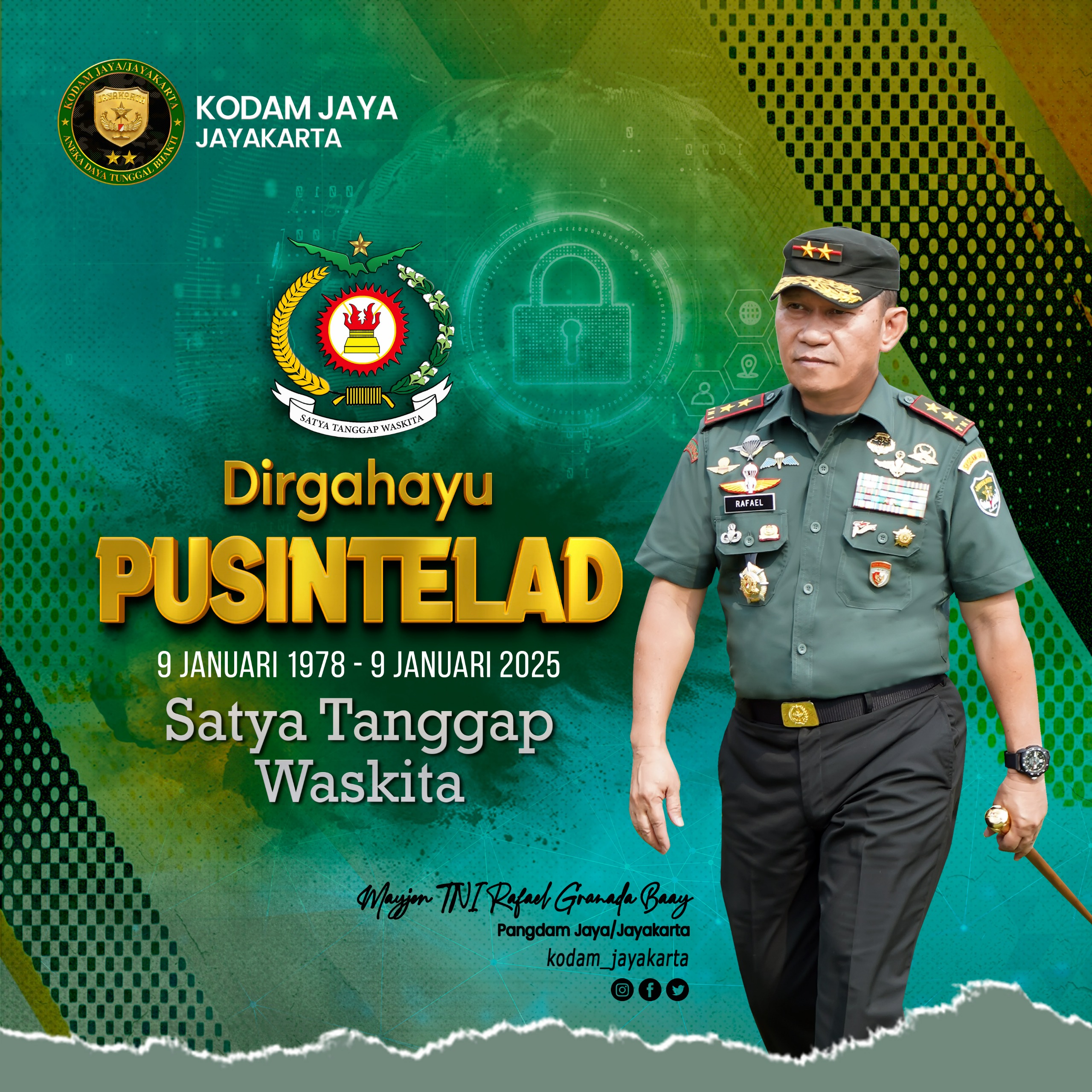 Pangdam Jaya Mengucapkan Dirgahayu Pusintelad