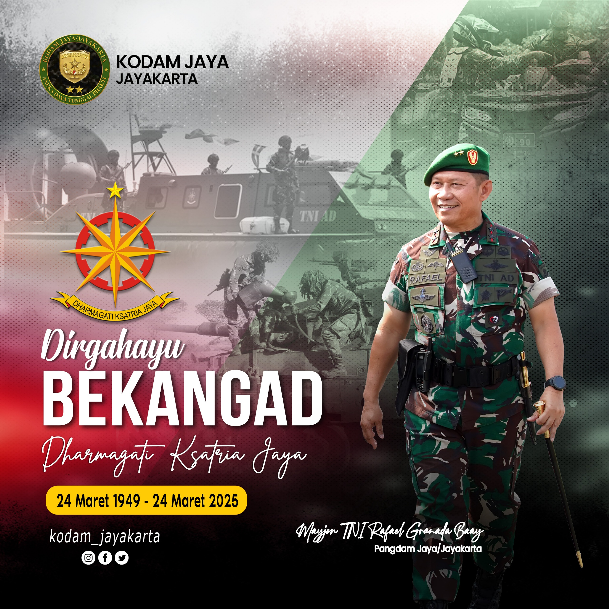 Pangdam Jaya Mengucapkan Dirgahayu BEKANGAD
