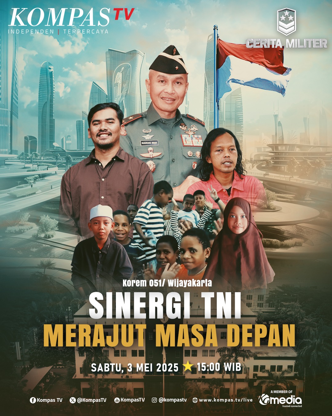 Program Kompas TV Dalam Cerita Militer Karya Bhakti Korem 051/Wkt “SINERGI TNI MERAJUT MASA DEPAN”