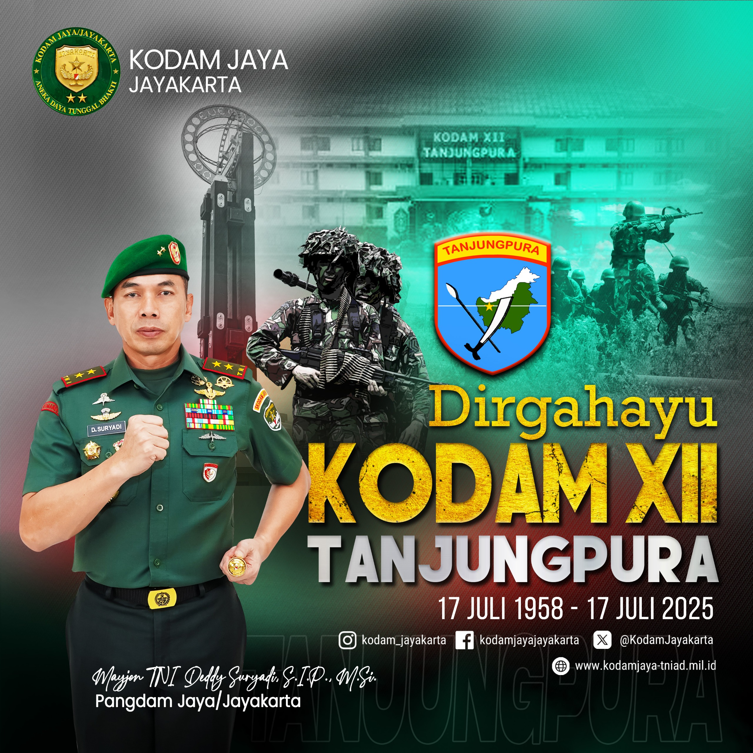 Dirgahayu Kodam XII/Tanjungpura - 17 Juli 2025