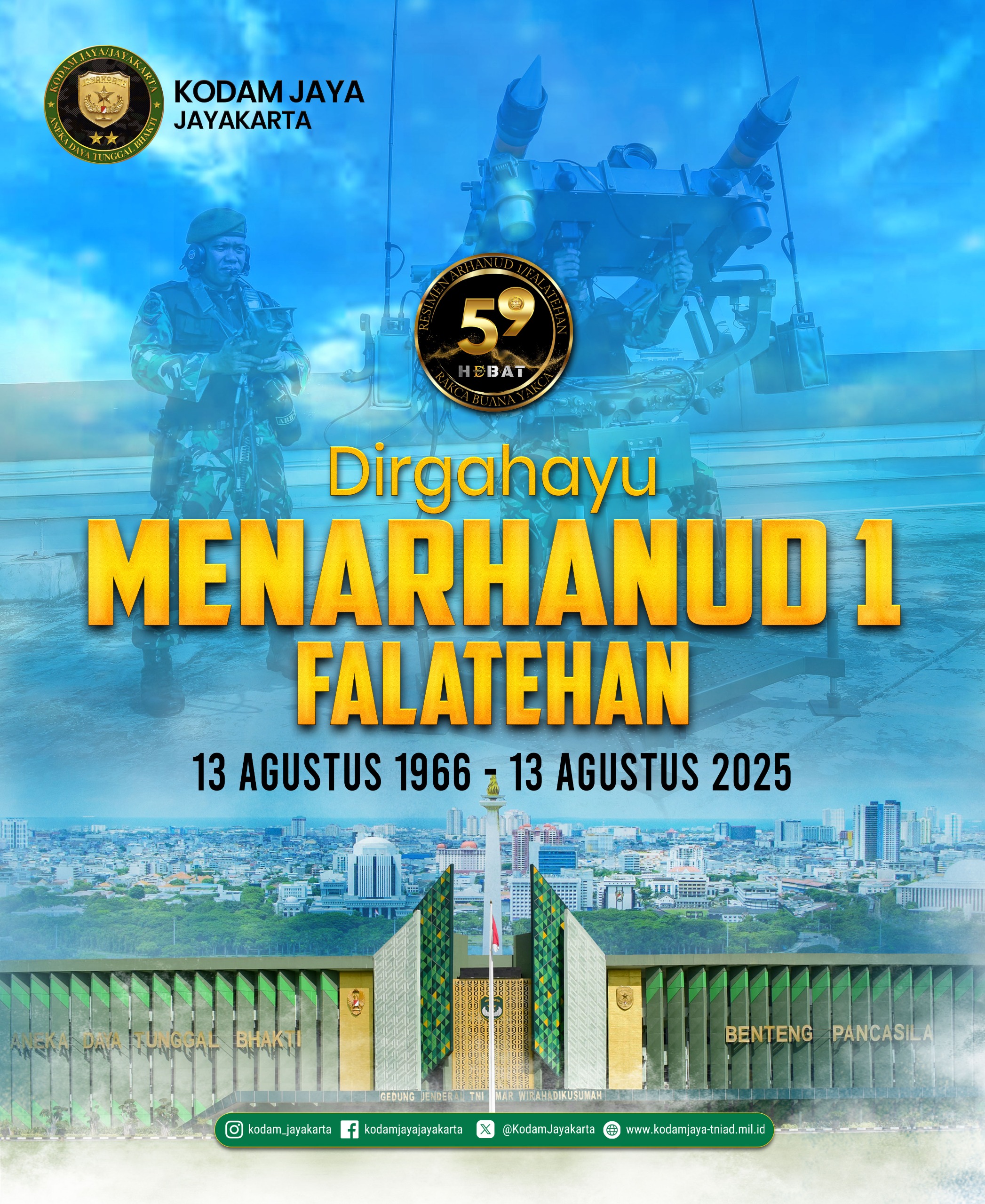 Dirgahayu Resimen Arhanud 1/Falatehan Tahun 2025