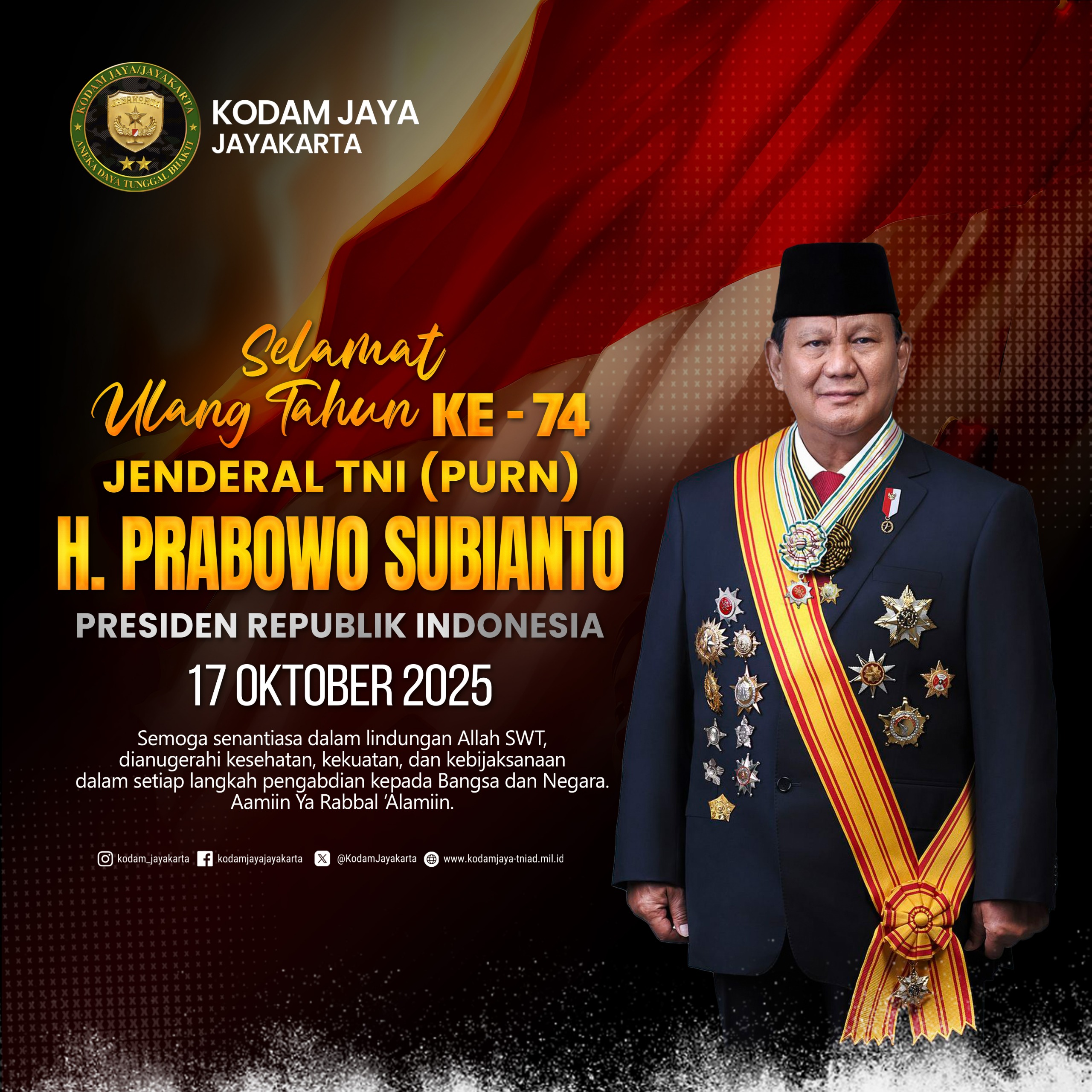 Selamat Ulang Tahun Bapak Prabowo Subianto “Presiden RI ke-8”