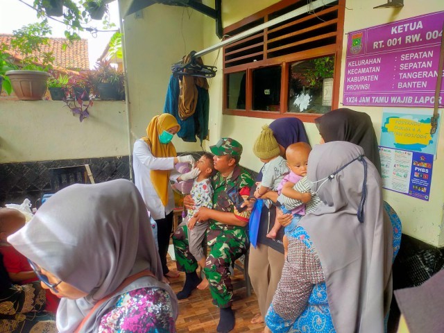 Generasi Bebas Stunting, Babinsa Koramil 10/Spt Aktif Pendampingan Kesehatan Posyandu