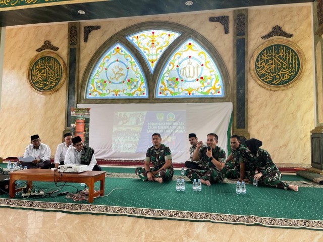 Sosialisasi Rekrutmen TNI AD Khusus Santri dan Lintas Agama TA 2023