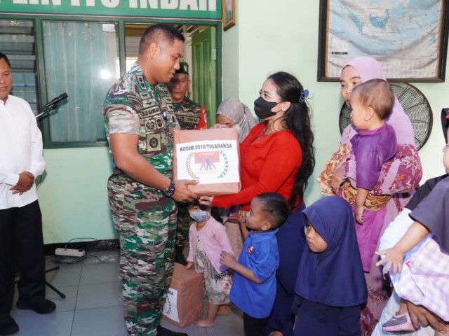 Kodim 0510/Tigaraksa Melaksanakan Serbuan Stunting Secara Serentak