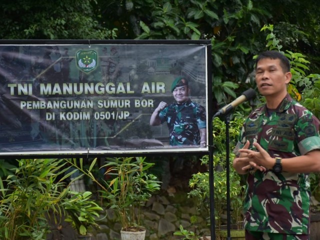 Launching Program Unggulan Kasad TNI AD, Kodim 0501 JP Realisasikan Pembangunan Sumur Bor di Wilayah Binaan