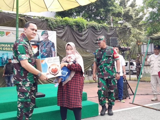 Kodim 0503/JB Selenggarakan Upaya Percepatan Penurunan Stunting dan Khitan Gratis