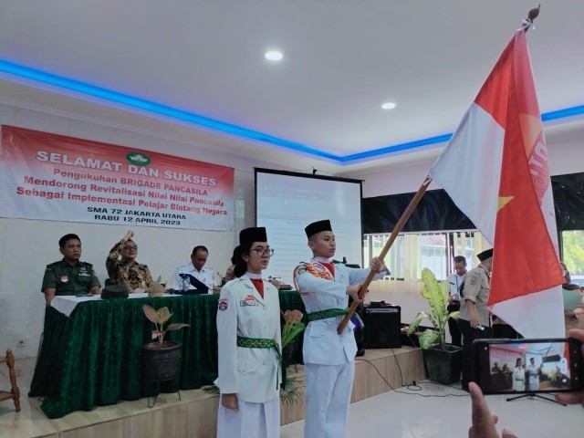 Pasiter Kodim 0502/JU Hadiri Pengukuhan Brigade Pancasila