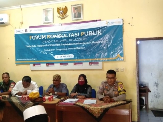 Babinsa Sertu Tarwoto Koramil 10/Sepatan Monitoring Forum Konsultasi Publik (FKP) Reg Sosek 2022