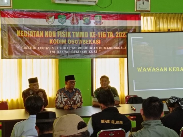 Hari Kedua Kegiatan Non Fisik TMMD 116 Kodim 0507/Bekasi Berikan Materi Wawasan Kebangsaan