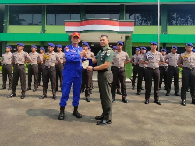 Kodim 0502/JU Sambut Kegiatan Kohesi Siswa Diktuk Bintara Polair Gelombang I TA 2023