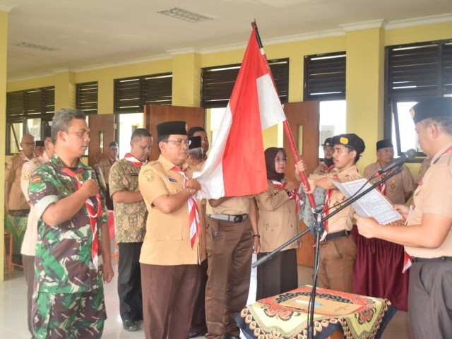 Babinsa Hadiri Pelantikan Pengurus Kwartir Cabang Pramuka