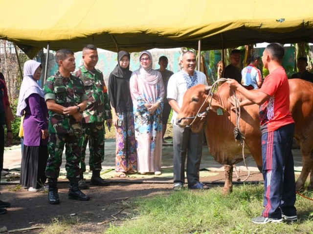 Penyerahan Hewan Qurban oleh Dandim 0501/JP
