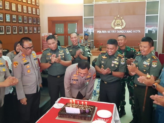 HUT Bhayangkara ke 77, Dandim 0506/Tgr Datangi 3 Polres Teritorial Kodim 0506/Tgr