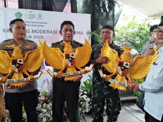 Danramil 14/Panongan Bersama Tiga Pilar Hadiri Launching Kampung Moderasi Beragama