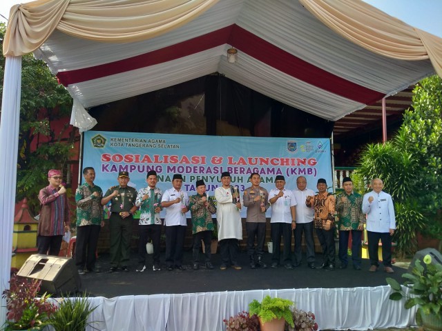Keharmonisan Anak Bangsa, Danramil 08/Pml Hadiri Sosialisasi Dan Launching Kampung Moderasi Beragama