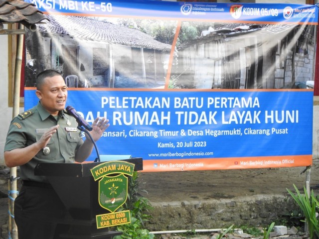 Kodim 0509 Gelar Peletakan Batu Pertama Bersama Yayasan Bersatu Membangun Indonesia Sejahtera