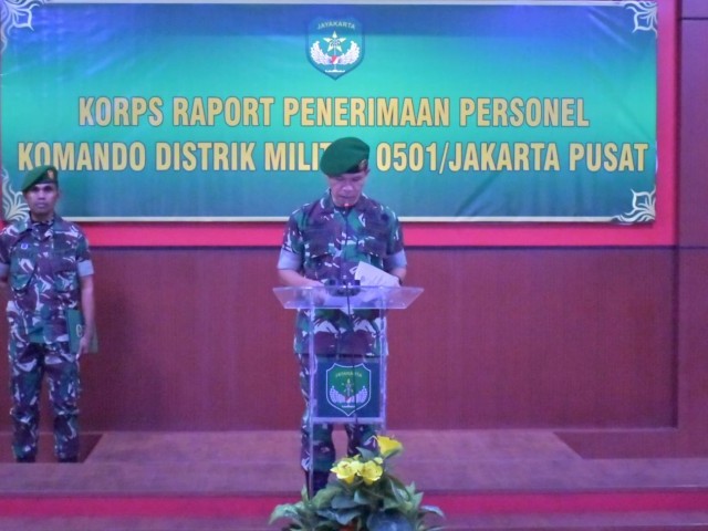 Dandim 0501/JP Pimpin Korps Raport  Penerimaan Personel Kodim 0501/JP
