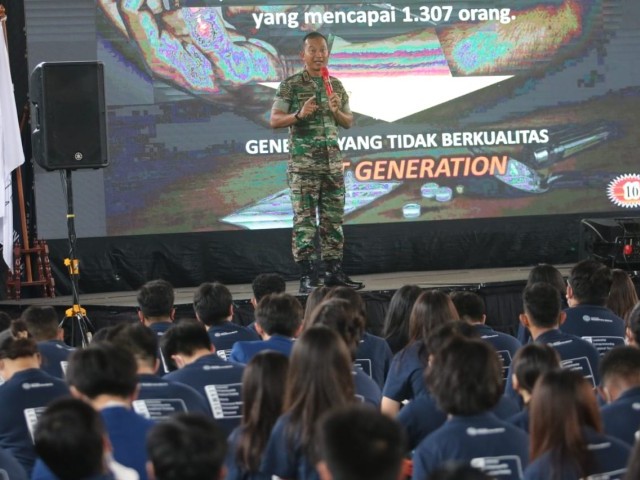 Danrem 052/wkr Berikan Materi Wawasan Kebangsaan Kepada 1000 Mahasiswa Univ Prasetya Mulya