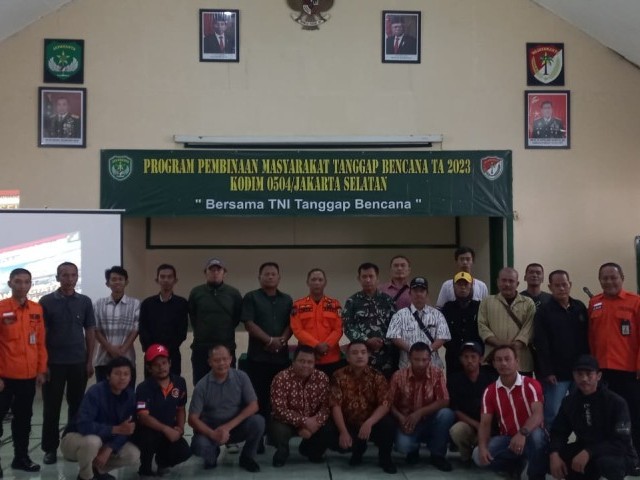 Tanggap Bencana, Kodim 0504/JS Selenggarakan Program Pembinaan Masyarakat Tanggap Bencana TA 2023