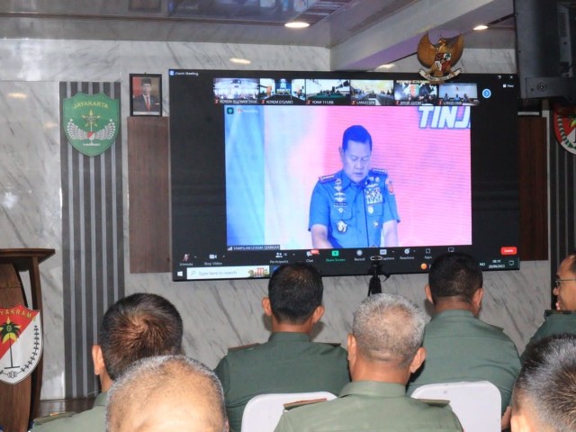 Korem 052/Wijayakrama Gelar Vicon Seminar Nasional Dalam Rangka HUT  TNI ke 78 Bersama  Panglima TNI