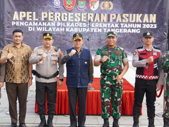 Dandim 0510/Tigaraksa Hadiri Apel Gelar PAM Pilkades di Wilayah Kabupaten Tangerang
