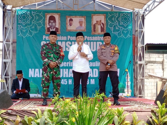 Babinsa 01 Tambun Hadiri Peresmian Pondok Pesantren Syamsul Huda