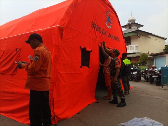 Babinsa Koramil 05/Tanah Abang Bersama Tiga Pilar Melaksanakan Apel Kesiapsiagaan Bencana