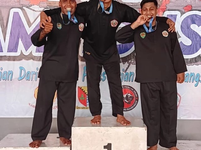 Atlet Pencak Silat Yonif 202/TM Kembali Torehkan Prestasi Di Kecabangan Pencak Silat