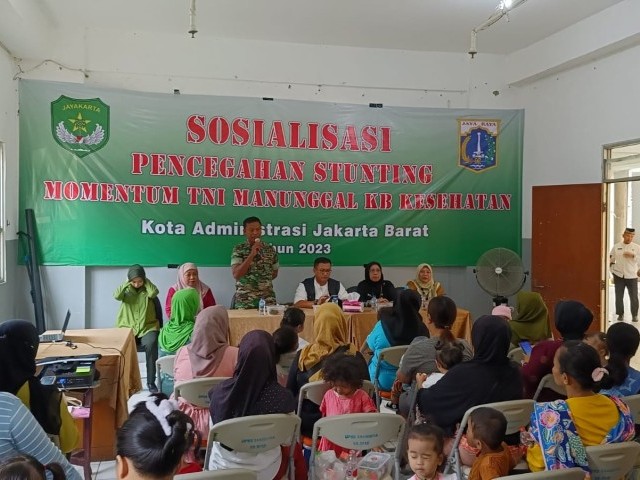 Danramil 02/TB Mayor Inf Muhlisin Hadiri Pembukaan Sosialisasi Pencegahan Stunting di Rusunawa Angke