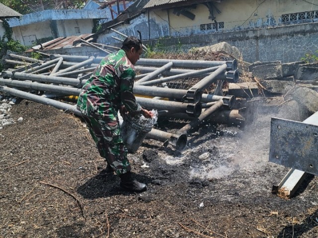Patroli, Babinsa Imbauan Tidak Buang Dan Bakar Sampah Sembarangan