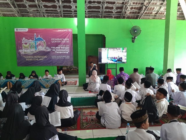 Hadiri Gebyar Baca Tulis Al Qur'an ( BTQ ) Secara Serentak, Danramil 12/Rajeg : Meningkatkan Pemahaman Siswa Terhadap Isi Al Qur'an