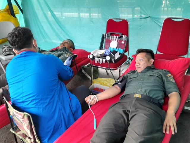 Kodim 0502/JU Gelar Donor Darah Dalam Rangka Bantu Pemenuhan Darah Untuk RSPAD