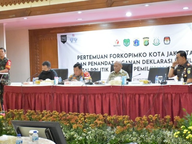 Dandim 0501/Jakarta Pusat Menghadiri Kegiatan Deklarasi Pemilu Damai 2024