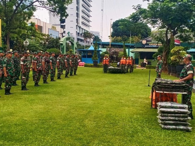 Kodim 0501/Jakarta Pusat Gelar Apel  Kesiapsiagaan Antisipasi Banjir