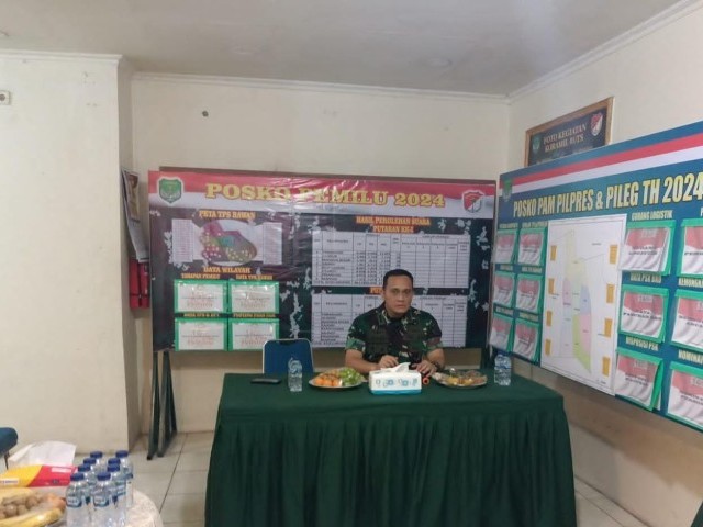 Dandim 0503/Jakarta Barat Berikan Sosialisasi Tugas Perbantuan TNI Dalam Pengamanan Pemilu 2024 di Makoramil 01/Tamansari