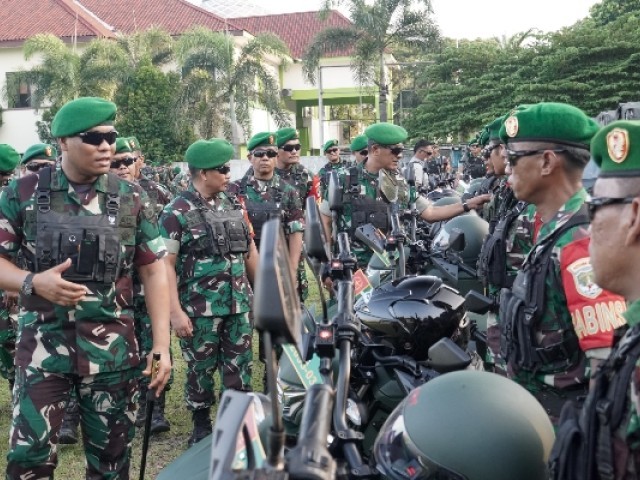 Dandim 0510/Tigaraksa Pimpin Apel Gelar Pasukan kesiapan Pengamanan Pemilu 2024 