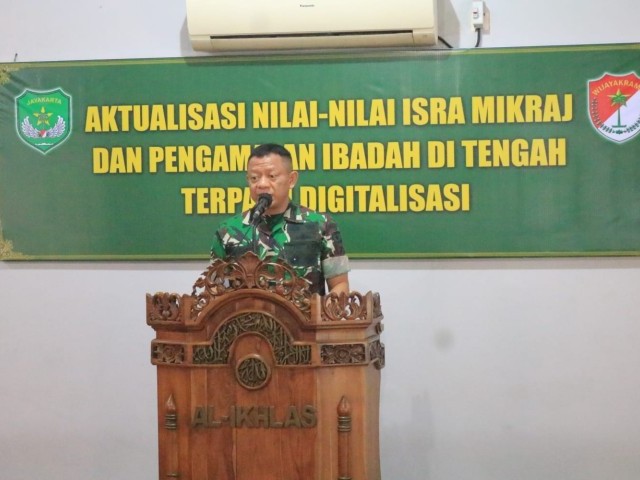 Untuk meningkatkan ketaqwaan kepada Allah, Korem 052/Wkr Gelar Peringatan Isra Mi'raj