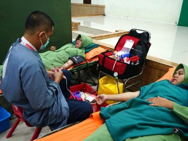 Dalam Rangka HUT Ke 78 Tahun 2024, Persit PD Jaya Melaksanakan Kegiatan Donor Darah