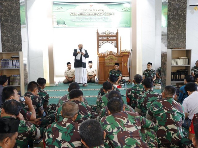 Kodim 0504/JS Gelar Peringatan Isra' Mi’raj Nabi Muhammad SAW Tahun 1445 H/2024 M