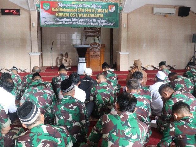 Korem 051/Wkt Menggelar Peringatan Isra Mi'raj Tahun 1445 H/2024 M