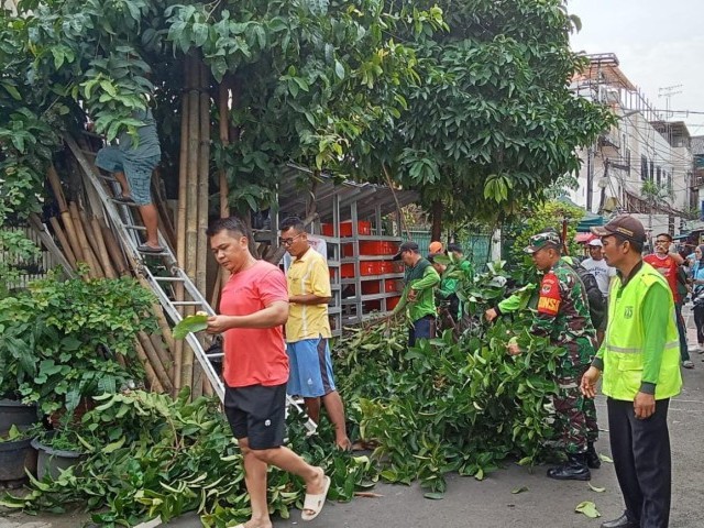Babinsa Koramil 03/Senen Bersama Warga dan Anggota PPSU Melaksanakan Kerja Bakti